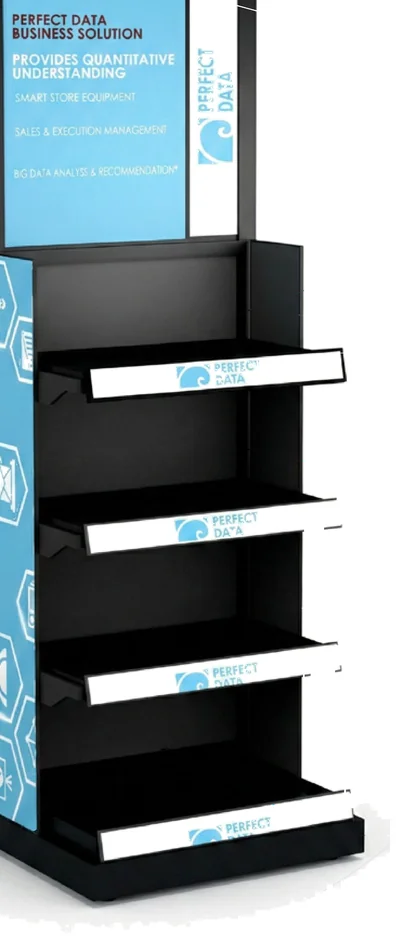IQ Display — smart end-cap with digital signage and sensor shelves