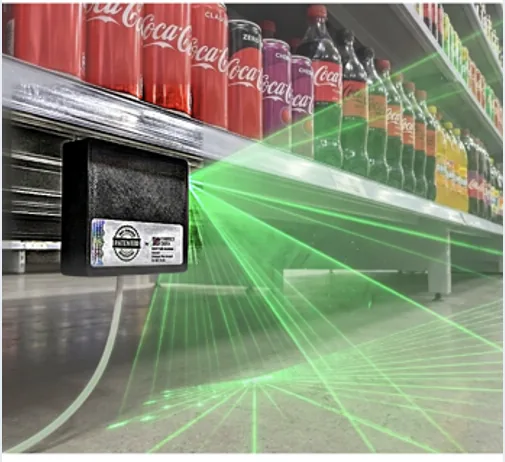 IQ Traffic — camera-free microwave sensor mounted under a beverage shelf